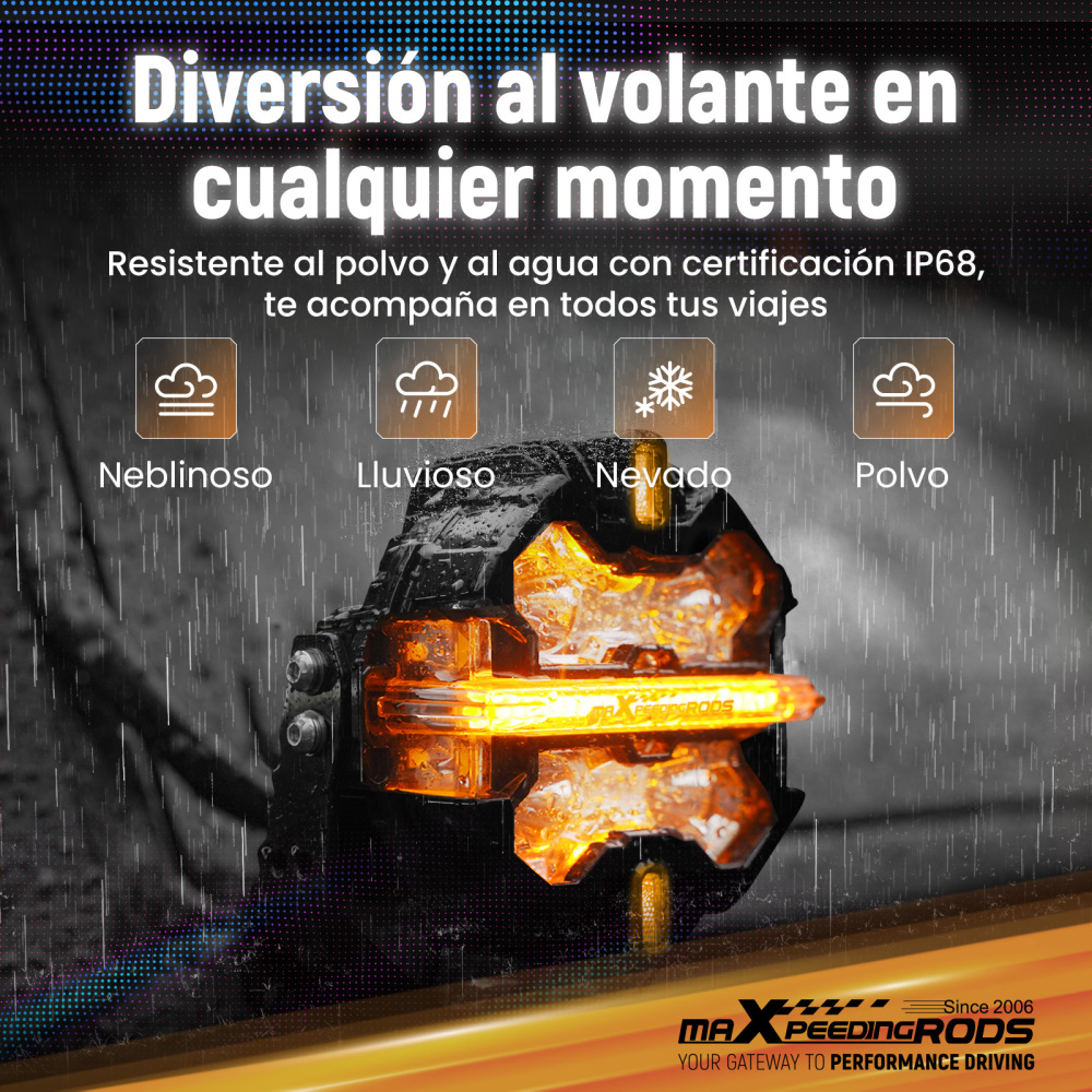 LED Pod Light Kit For UTV ATV 3.5 Round 160W Spot RGB DRL IP68 compatibile per White 6000K 12V