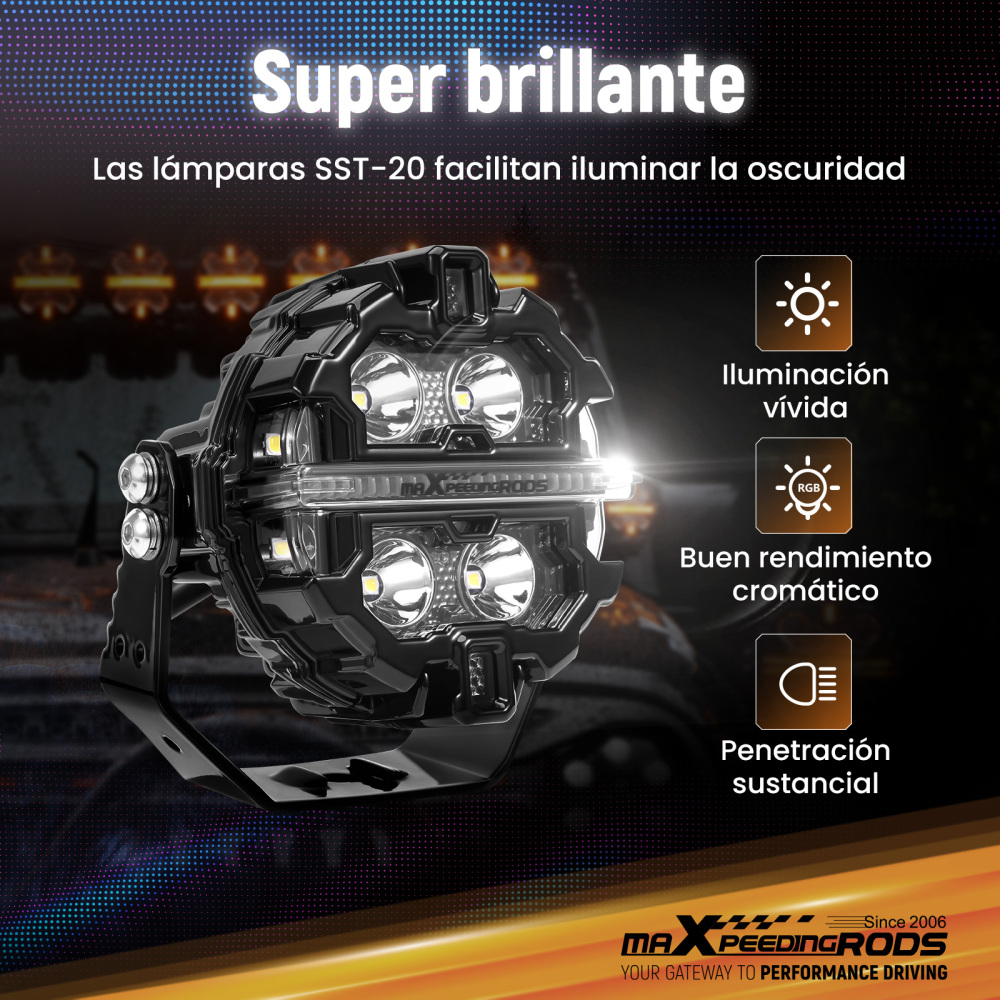 LED Pod Light Kit For UTV ATV 3.5 Round 160W Spot RGB DRL IP68 compatibile per White 6000K 12V