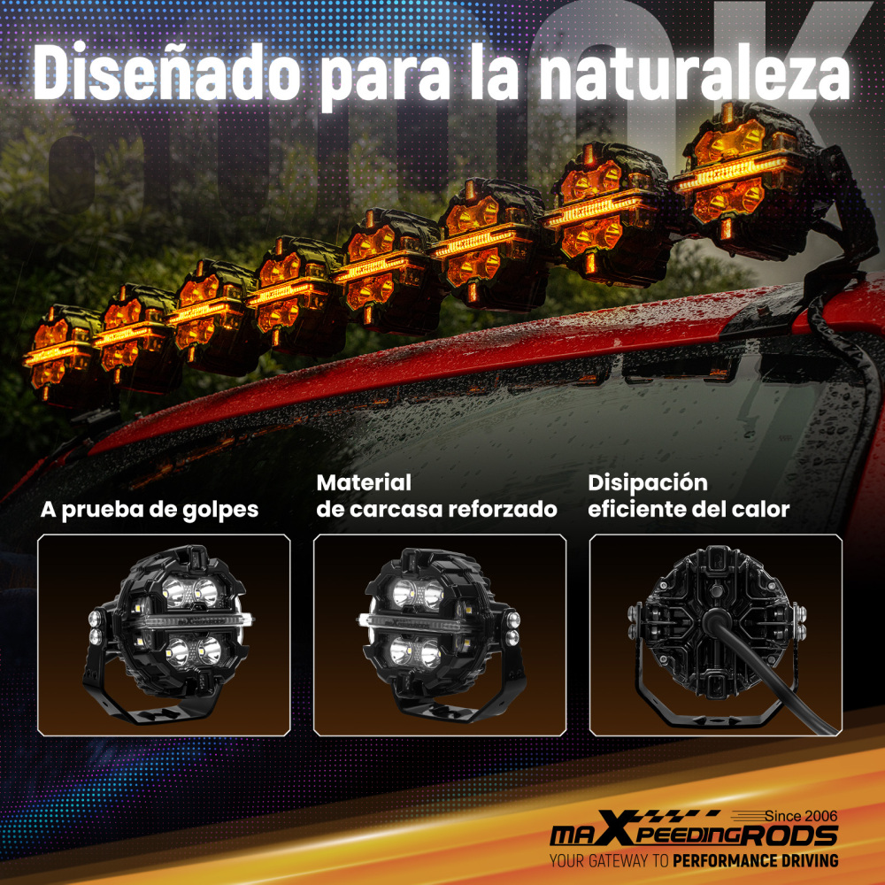 LED Pod Light Kit For UTV ATV 3.5 Round 160W Spot RGB DRL IP68 compatibile per White 6000K 12V