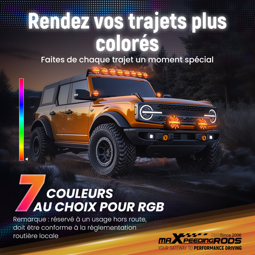 LED Pod Light Kit For UTV ATV 3.5 Round 160W Spot RGB DRL IP68 compatibile per White 6000K 12V