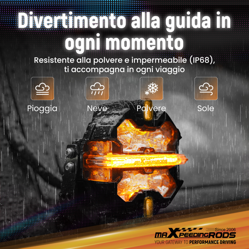 LED Pod Light Kit For UTV ATV 3.5 Round 160W Spot RGB DRL IP68 compatibile per White 6000K 12V