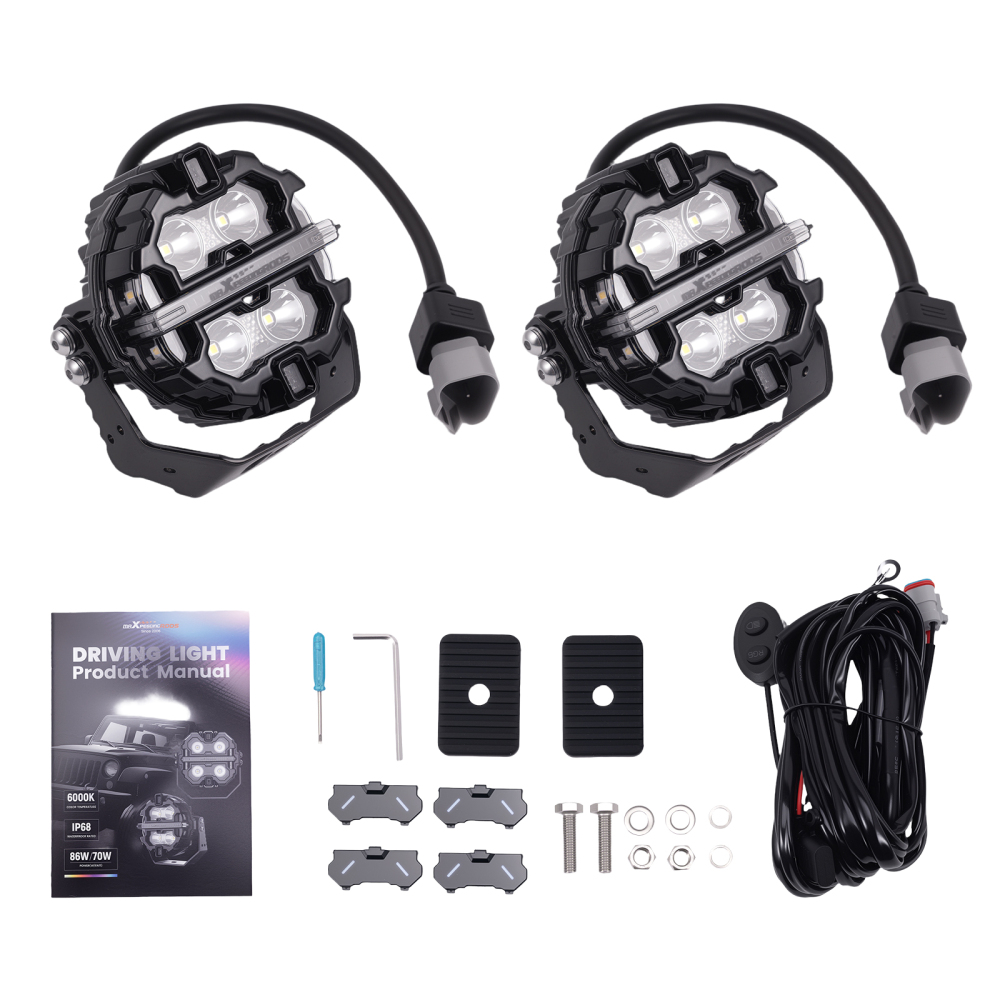 LED Pod Light 270° Beam 19200LM Spot Side Shooter For 4WD UTV Marine Boat 12V