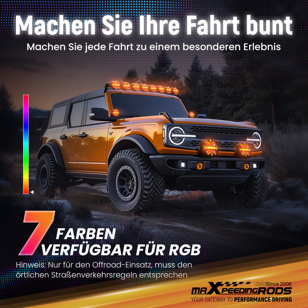 Luci di guida a LED 19200LM Spot RGB Pods For UTV Marine 4X4 Off Road 12V IP68