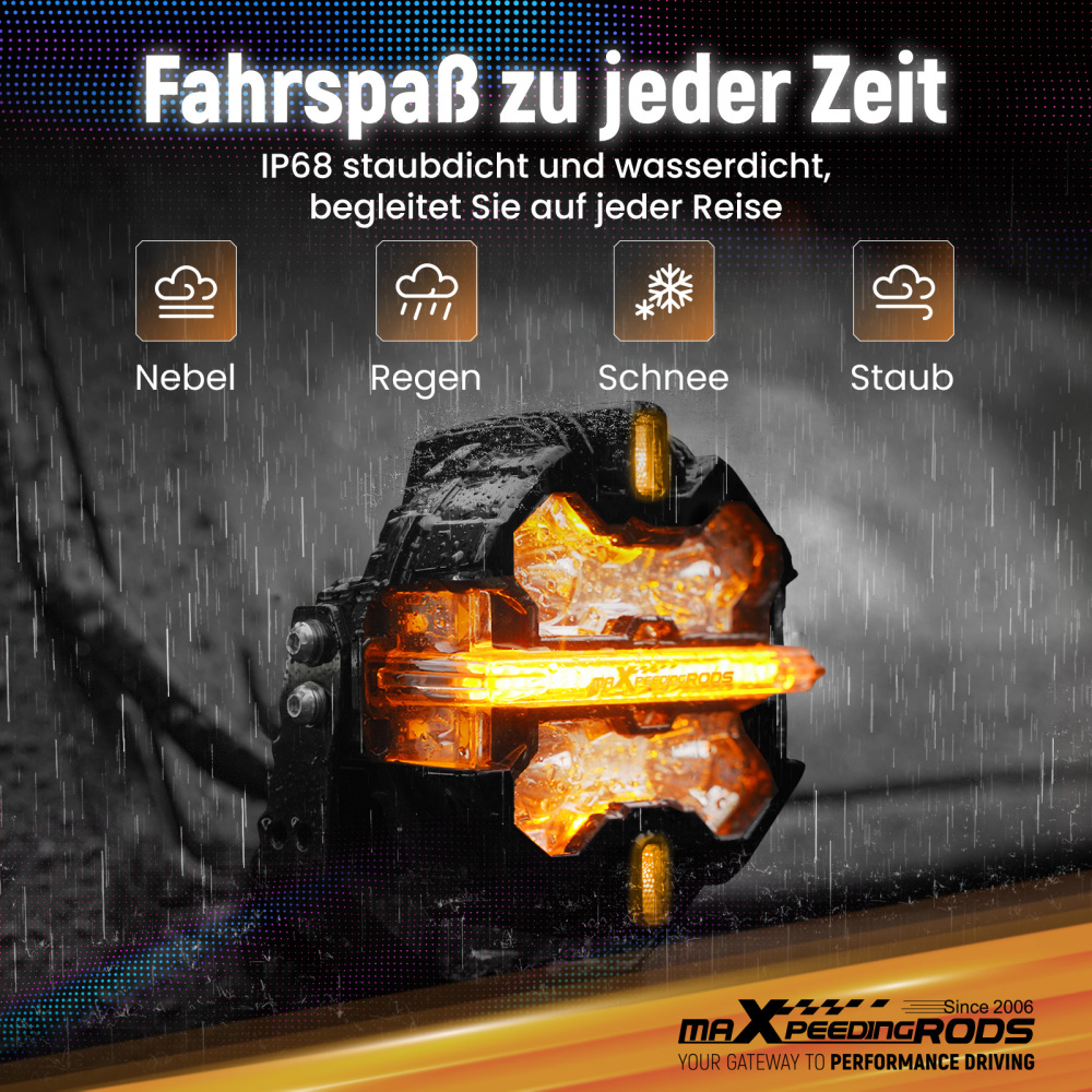 Luci di guida a LED 19200LM Spot RGB Pods For UTV Marine 4X4 Off Road 12V IP68