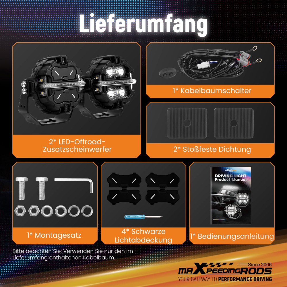 Luci di guida a LED 19200LM Spot RGB Pods For UTV Marine 4X4 Off Road 12V IP68