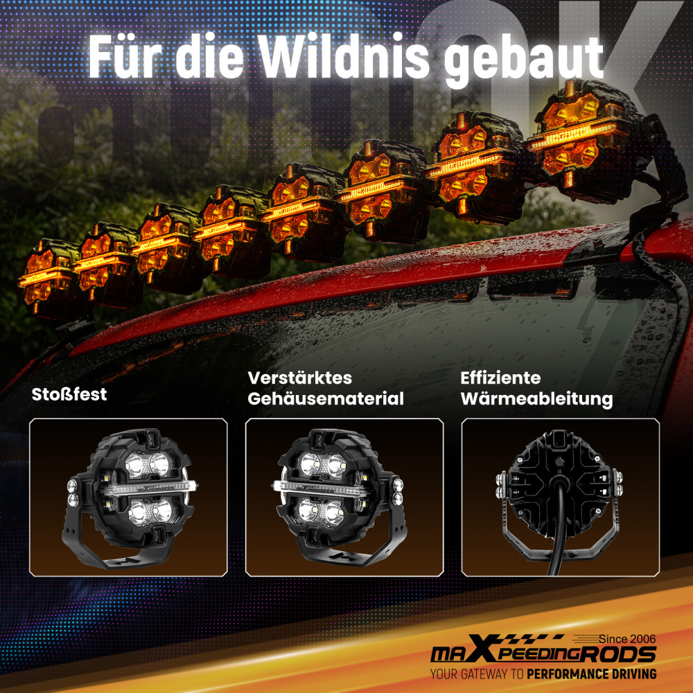 Luci di guida a LED 19200LM Spot RGB Pods For UTV Marine 4X4 Off Road 12V IP68