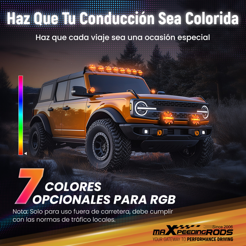 Luci di guida a LED 19200LM Spot RGB Pods For UTV Marine 4X4 Off Road 12V IP68