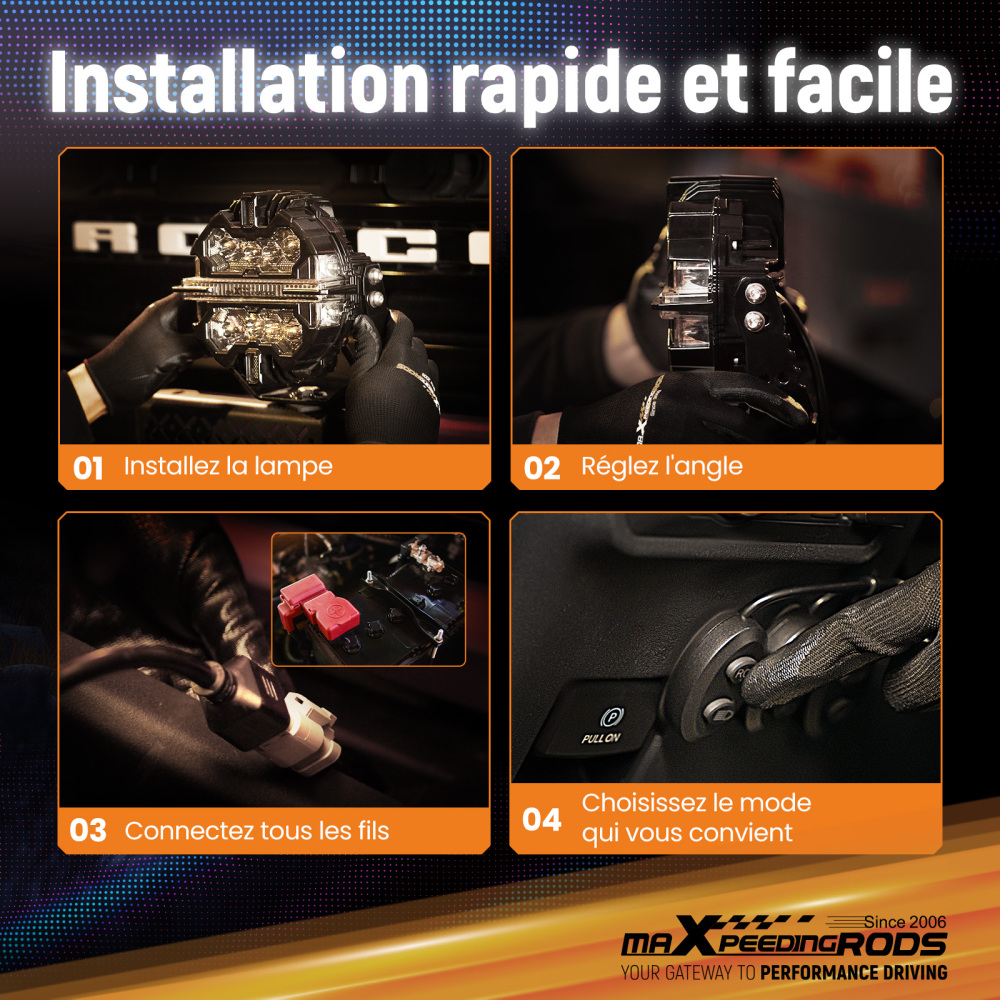 Luci di guida a LED 19200LM Spot RGB Pods For UTV Marine 4X4 Off Road 12V IP68