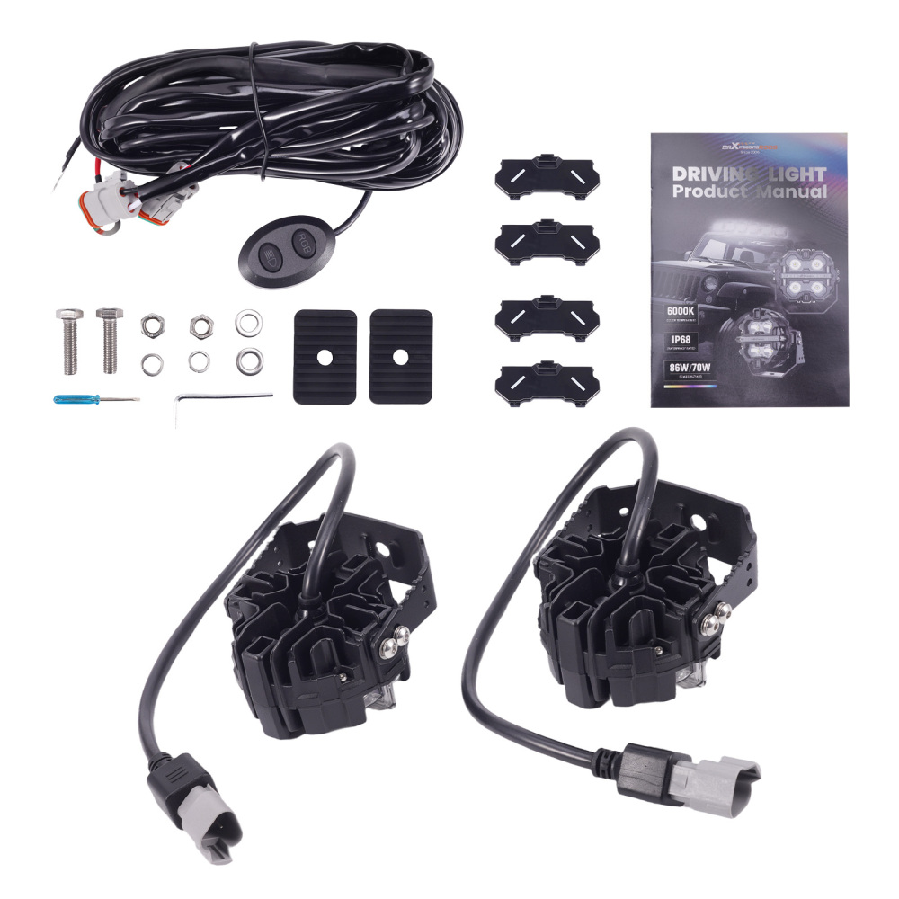 3.5 Inch LED Driving Lamp Offroad Light Side Shooter Amber DRLRGB Spotlight