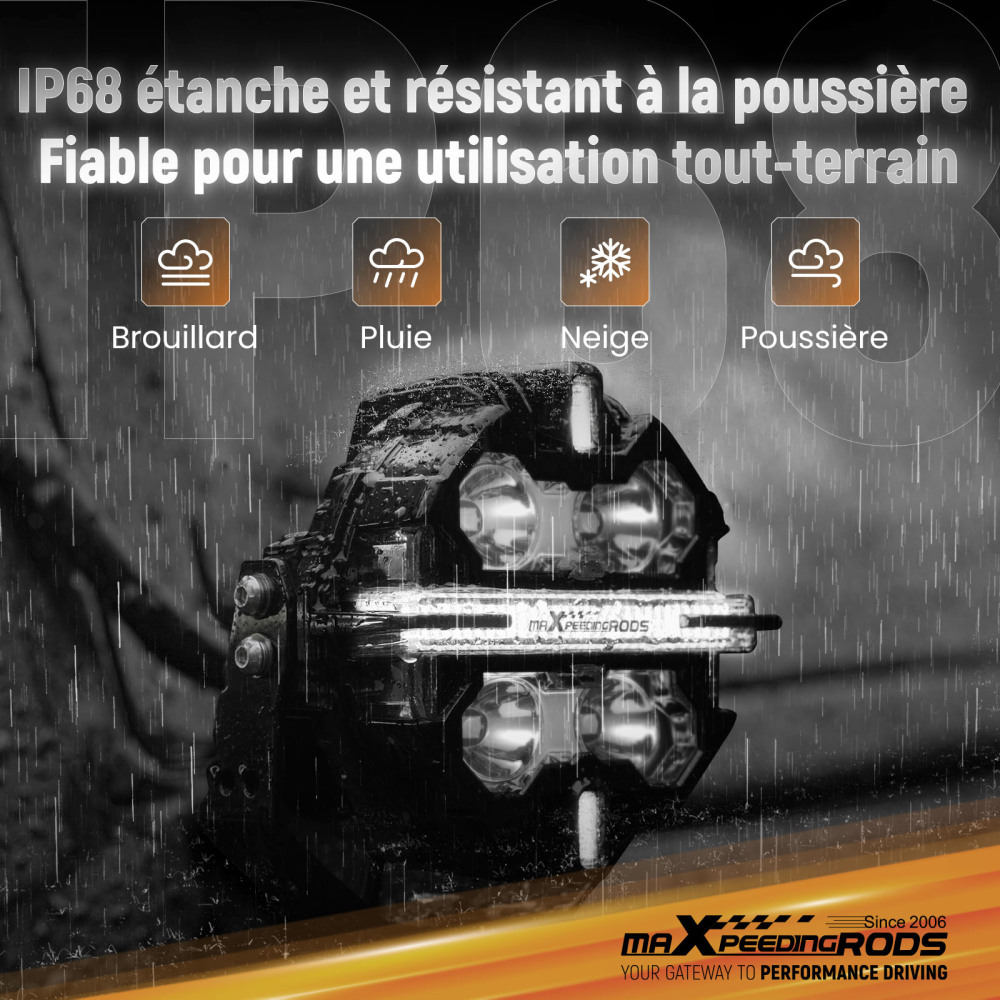 Phare LED Auxiliaire 160W 270° DRL For 4x4 SUV Camion IP68 6000K Spot Beam 3.5