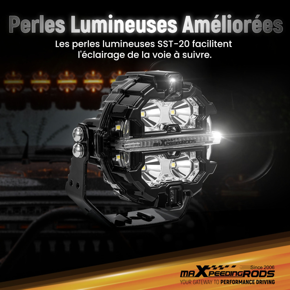 Phare LED Auxiliaire 160W 270° DRL For 4x4 SUV Camion IP68 6000K Spot Beam 3.5