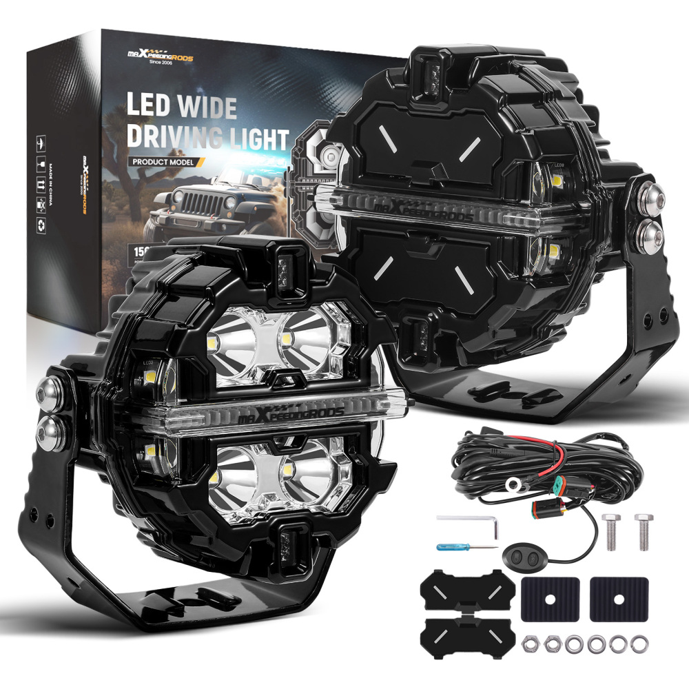 Round LED Work Light 3.5 For Marine Truck SUV ATV Side Shooter compatibile per White Amber DRL