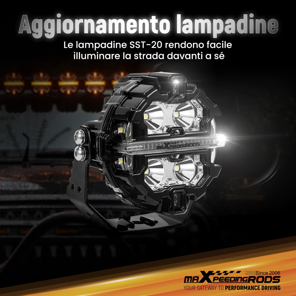 Round LED Work Light 3.5 For Marine Truck SUV ATV Side Shooter compatibile per White Amber DRL