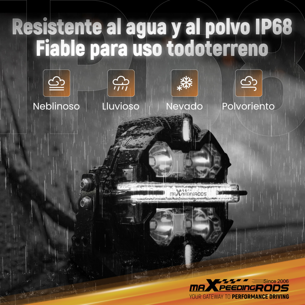 Foco LED Trabajo Universal 3.5 270° Aluminio Luz Principal + DRL Ámbar Blanco