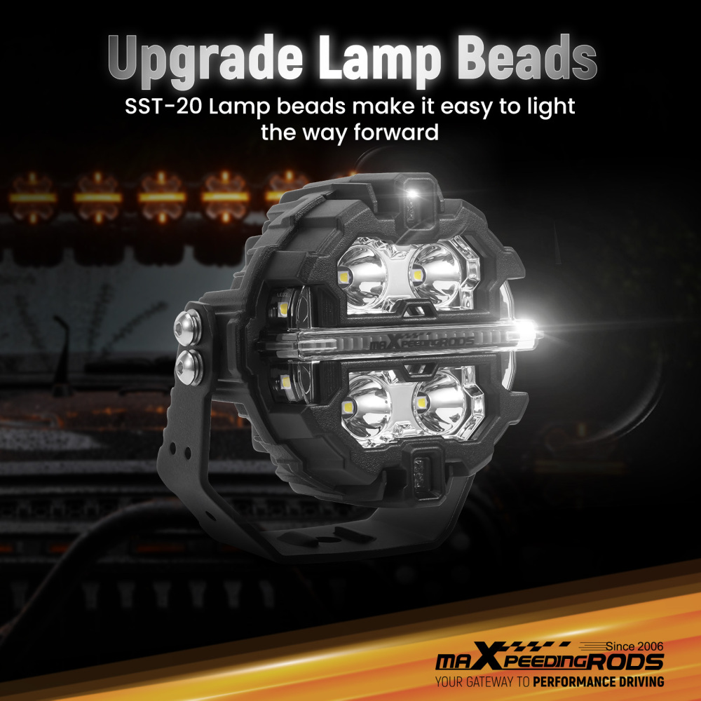 Universal LED Pod Lights 3.5 Driving Auxiliary Spot Beam 270° Compatibile per White Amber DRL