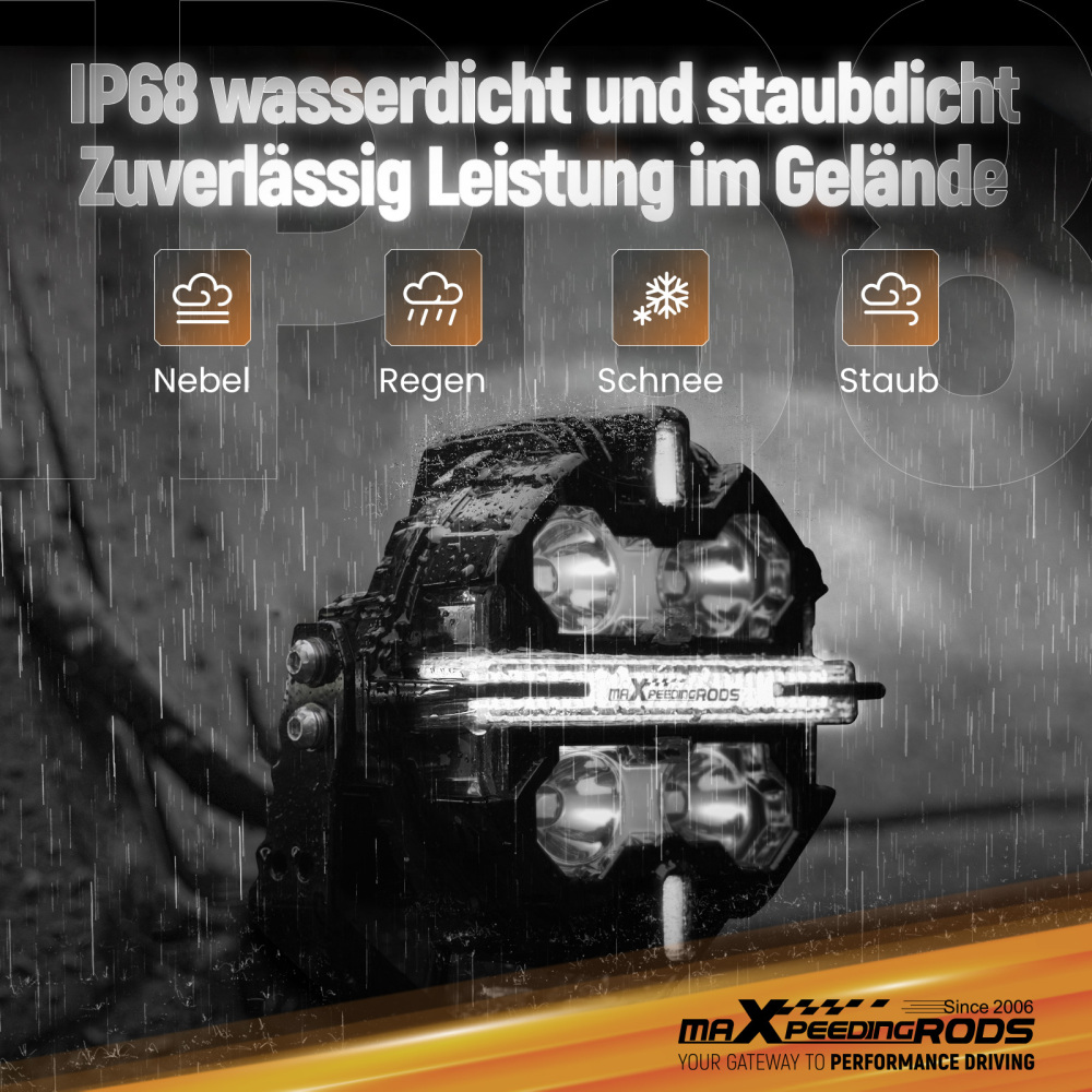 Universal LED Pod Lights 3.5 Driving Auxiliary Spot Beam 270° Compatibile per White Amber DRL