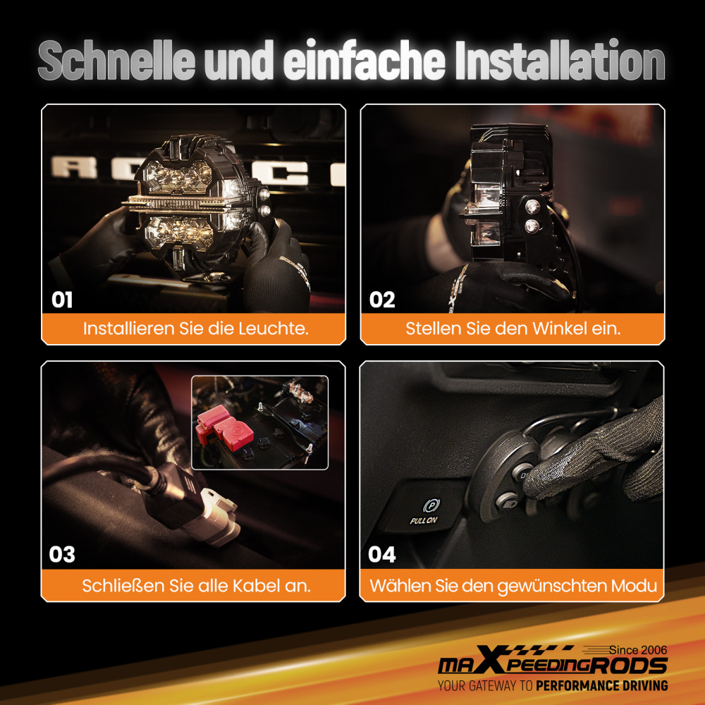 Universal LED Pod Lights 3.5 Driving Auxiliary Spot Beam 270° Compatibile per White Amber DRL