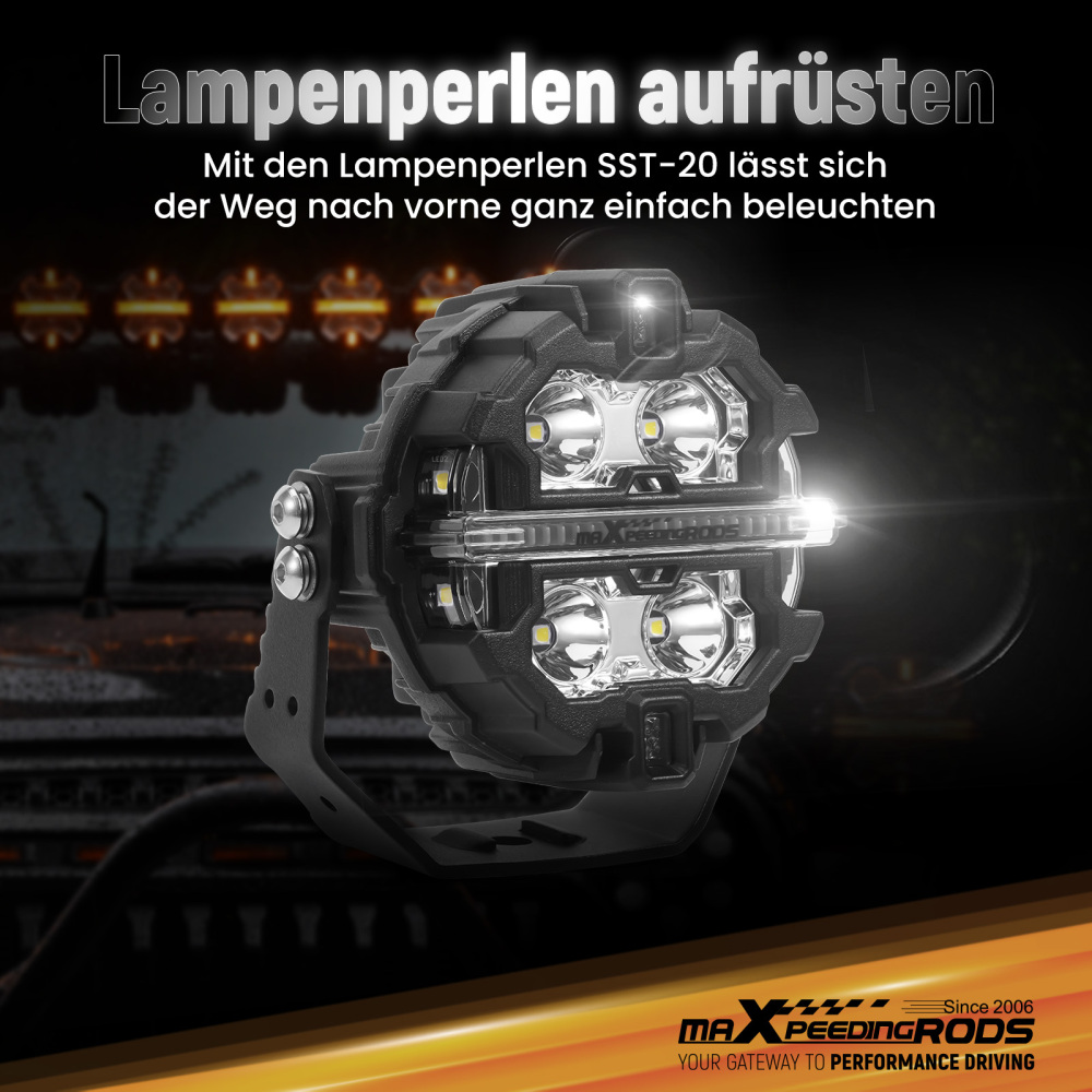 Universal LED Pod Lights 3.5 Driving Auxiliary Spot Beam 270° Compatibile per White Amber DRL