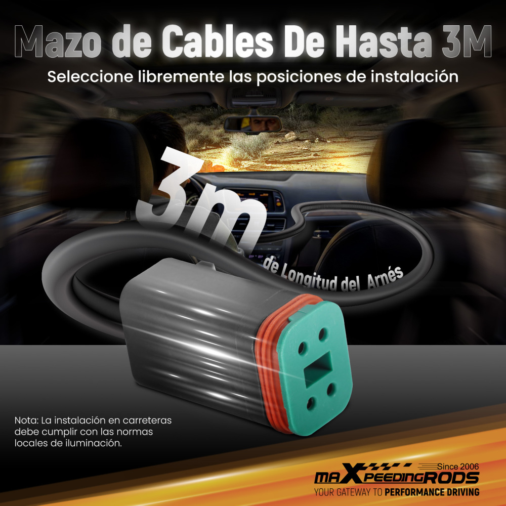 Universal LED Pod Lights 3.5 Driving Auxiliary Spot Beam 270° Compatibile per White Amber DRL