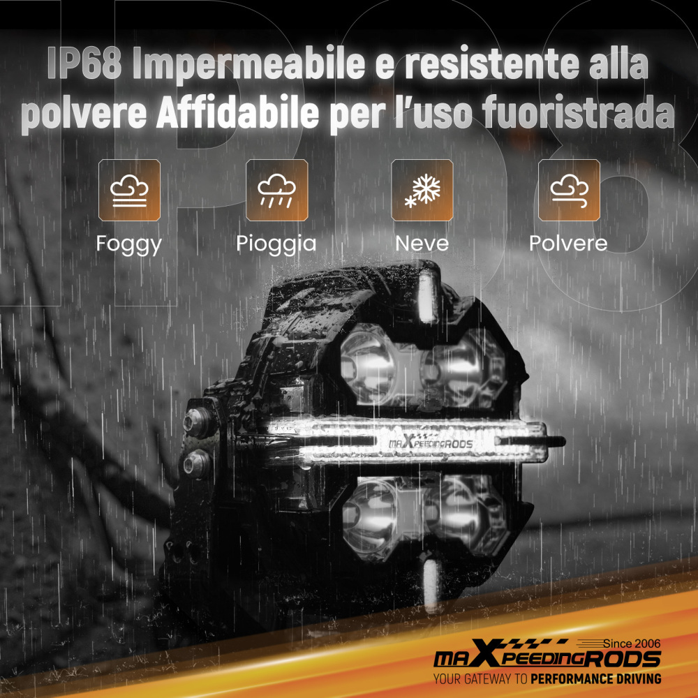 Universal LED Pod Lights 3.5 Driving Auxiliary Spot Beam 270° Compatibile per White Amber DRL