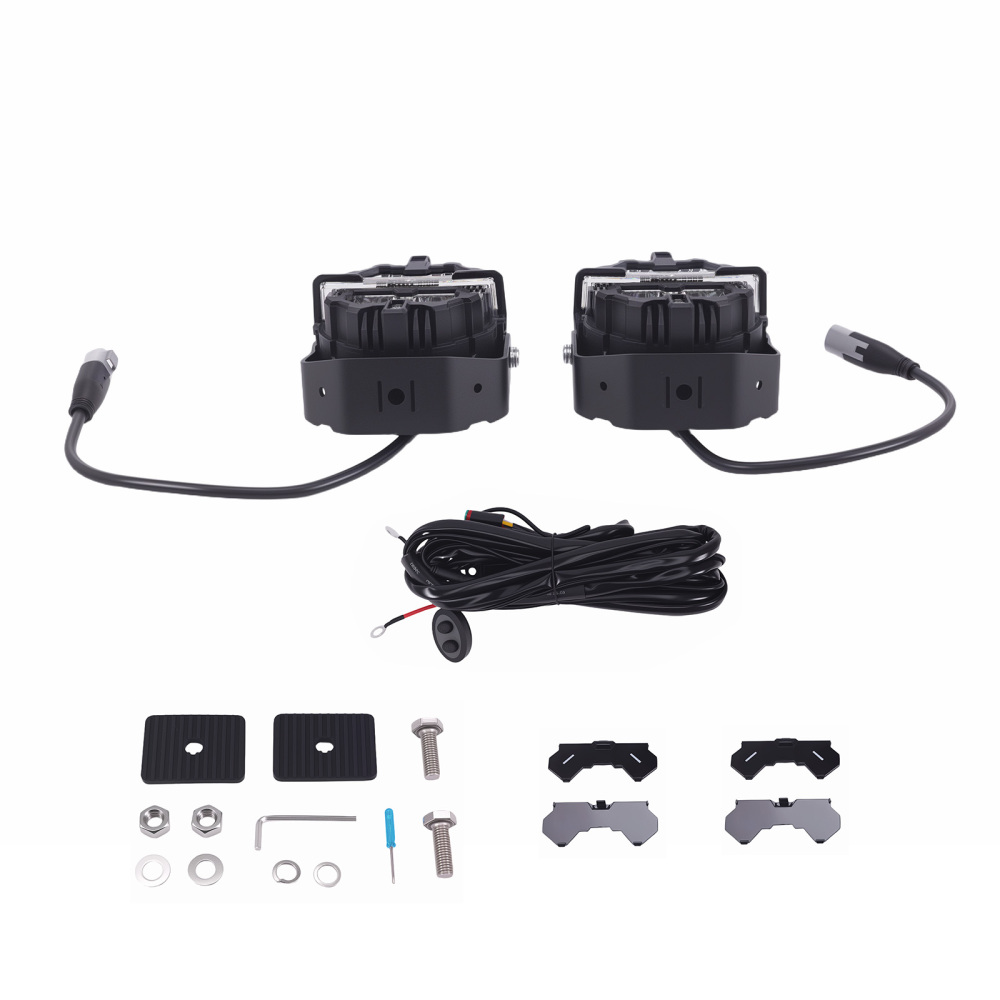 LED Work Lights 19200LM Side Shooter For SUV Truck Marine 4WD compatible for White+Amber DRL