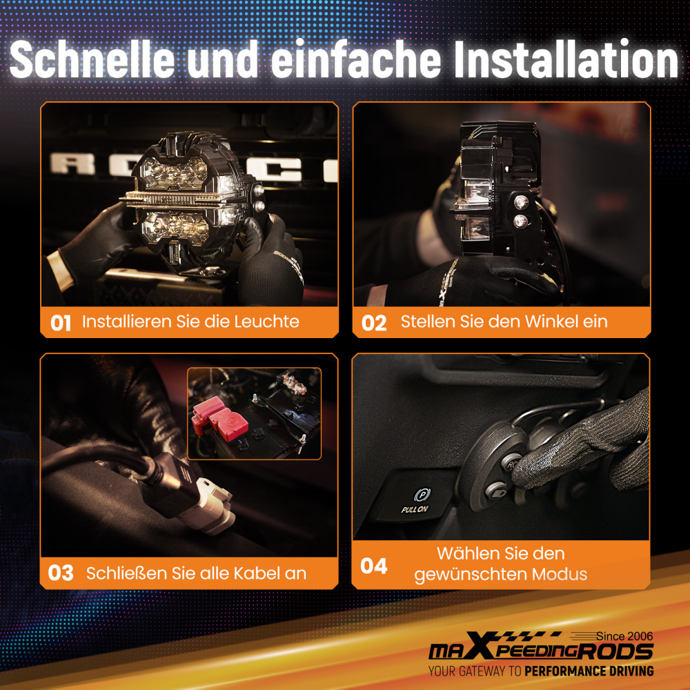 Barra LED 3.5 Pollici 270° Spot Beam Faro Ausiliario Guida Off Road 19200LM IP68