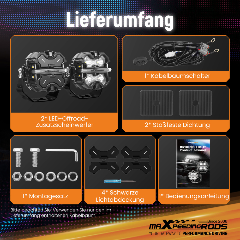 Barra LED 3.5 Pollici 270° Spot Beam Faro Ausiliario Guida Off Road 19200LM IP68