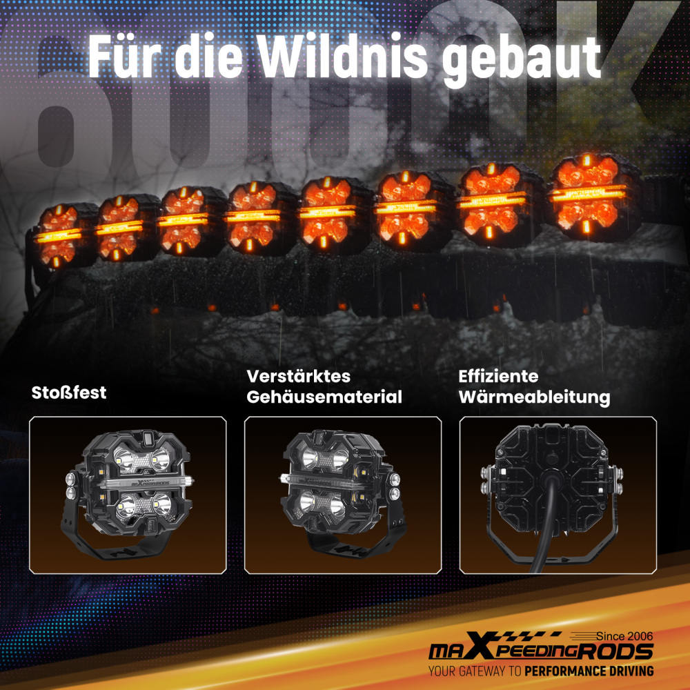 Barra LED 3.5 Pollici 270° Spot Beam Faro Ausiliario Guida Off Road 19200LM IP68