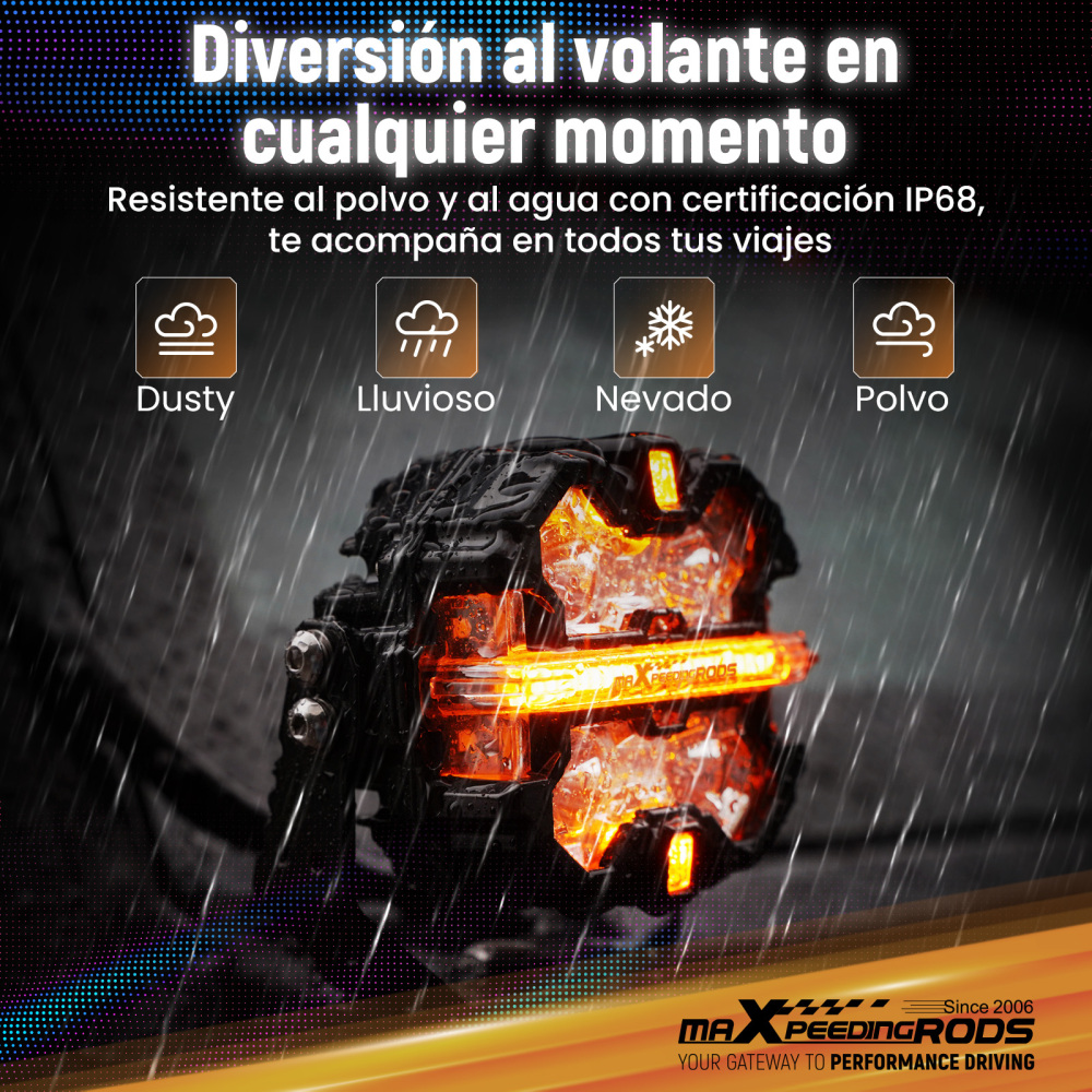 Barra LED 3.5 Pollici 270° Spot Beam Faro Ausiliario Guida Off Road 19200LM IP68