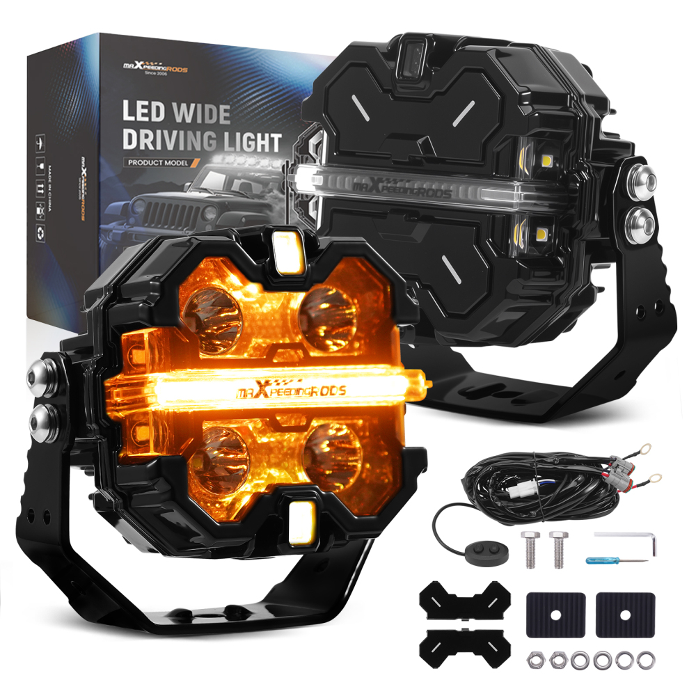 Barra LED 3.5 Pollici 270° Spot Beam Faro Ausiliario Guida Off Road 19200LM IP68