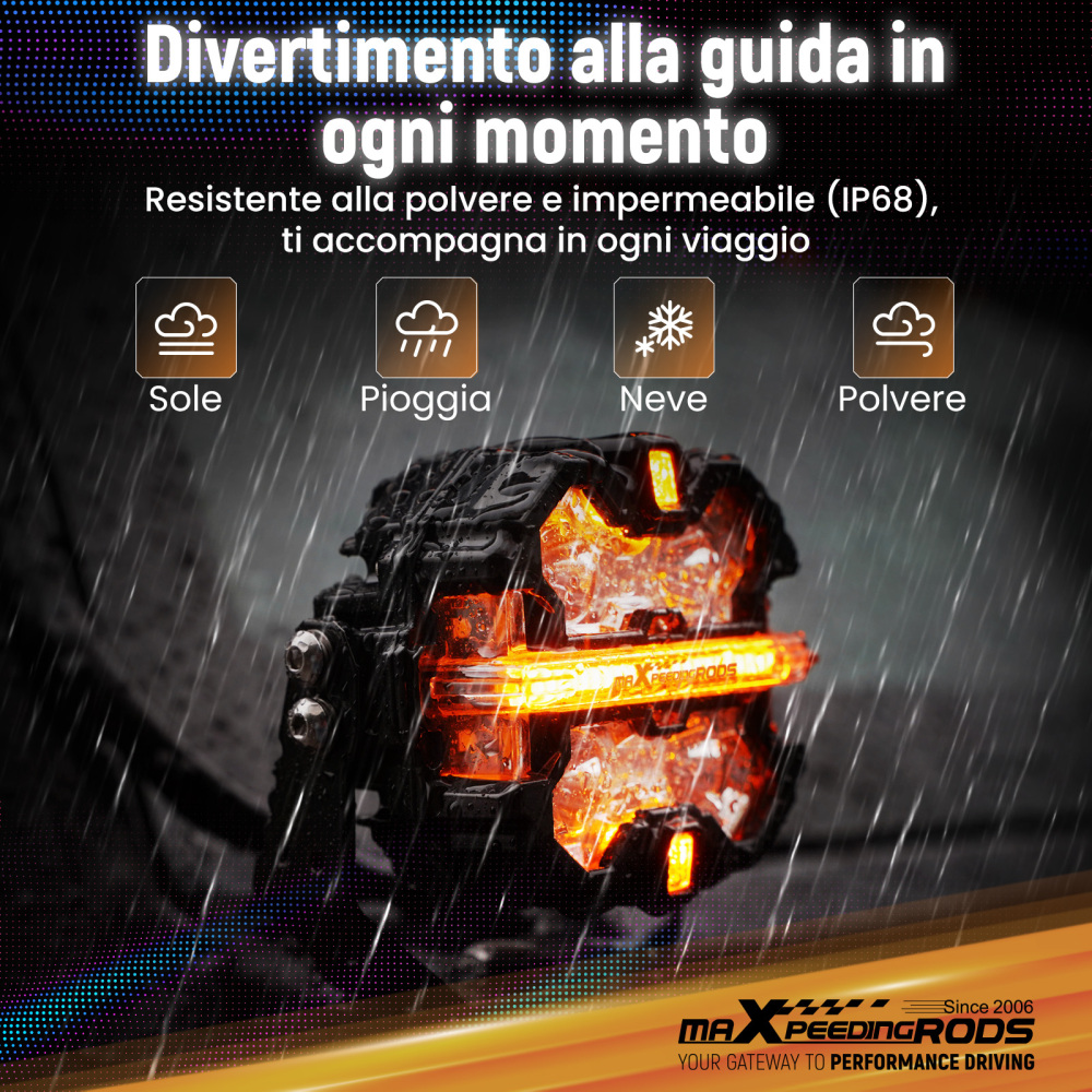 Barra LED 3.5 Pollici 270° Spot Beam Faro Ausiliario Guida Off Road 19200LM IP68