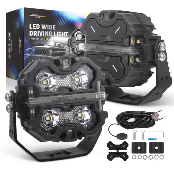 3.5 LED Work Light Bar Pods RGB DRL For Off Road 4WD ATV 270° Beam 19200LM 12V