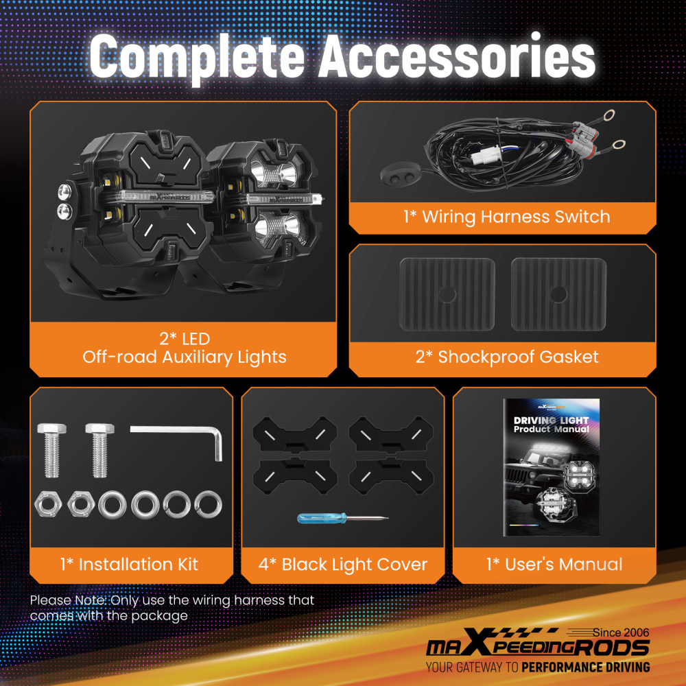 3.5 LED Work Light Bar Pods RGB DRL For Off Road 4WD ATV 270° Beam 19200LM 12V