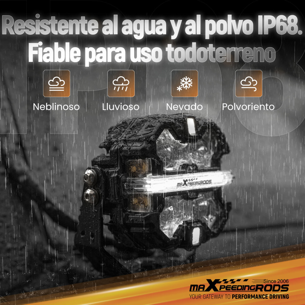 Lámpara LED Auxiliar Conducción 160W Spot DRL Doble Color Universal 3.5 IP68