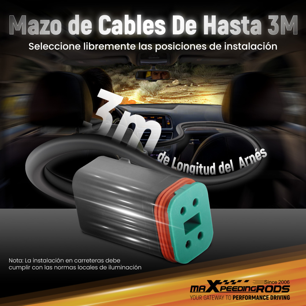 Lámpara LED Auxiliar Conducción 160W Spot DRL Doble Color Universal 3.5 IP68