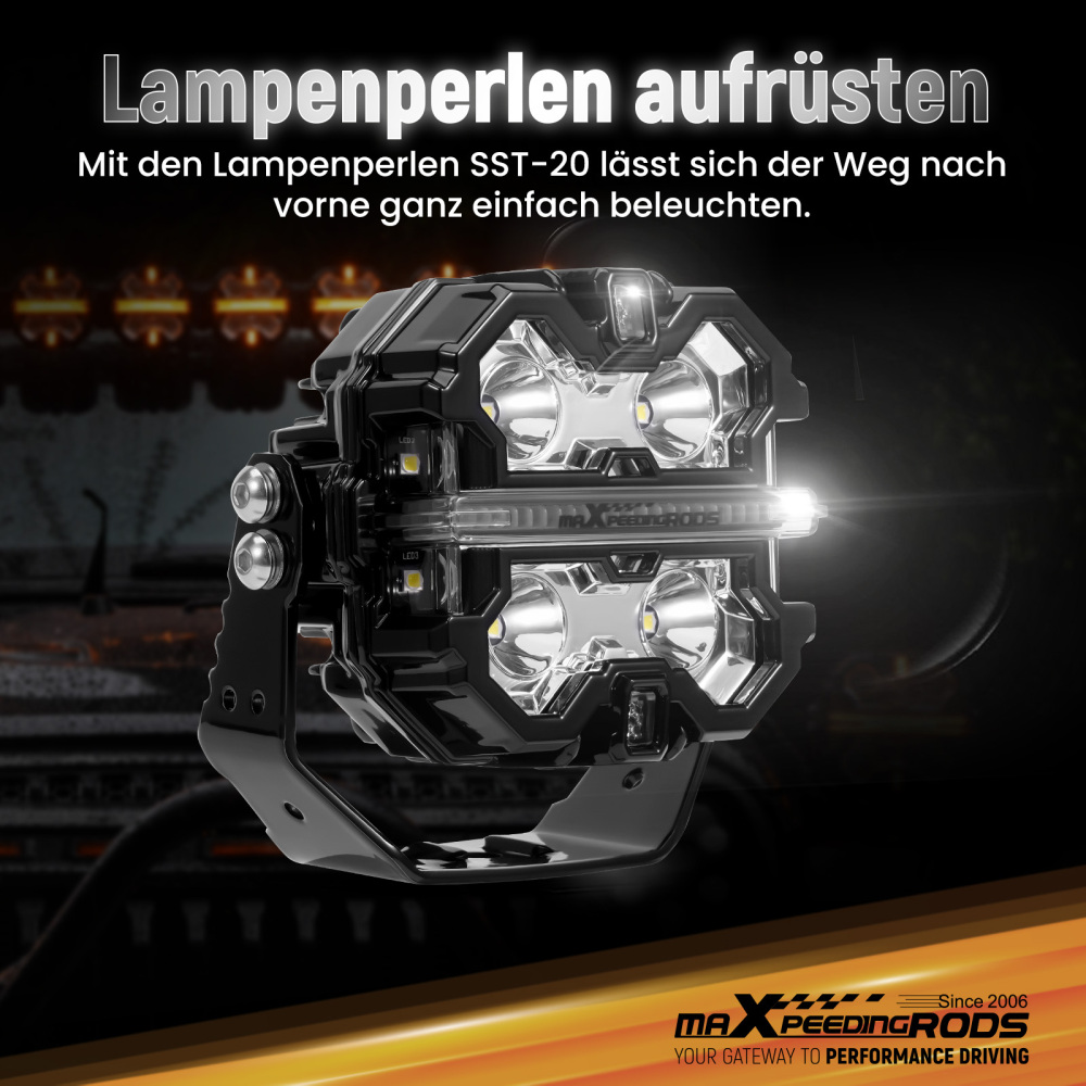 Faretto LED Ausiliario 270° 3,5 pollici IP68 Luce Lavoro 6000K DRL Ambra Camion