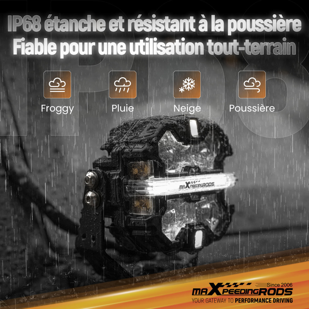 Faretto LED Ausiliario 270° 3,5 pollici IP68 Luce Lavoro 6000K DRL Ambra Camion