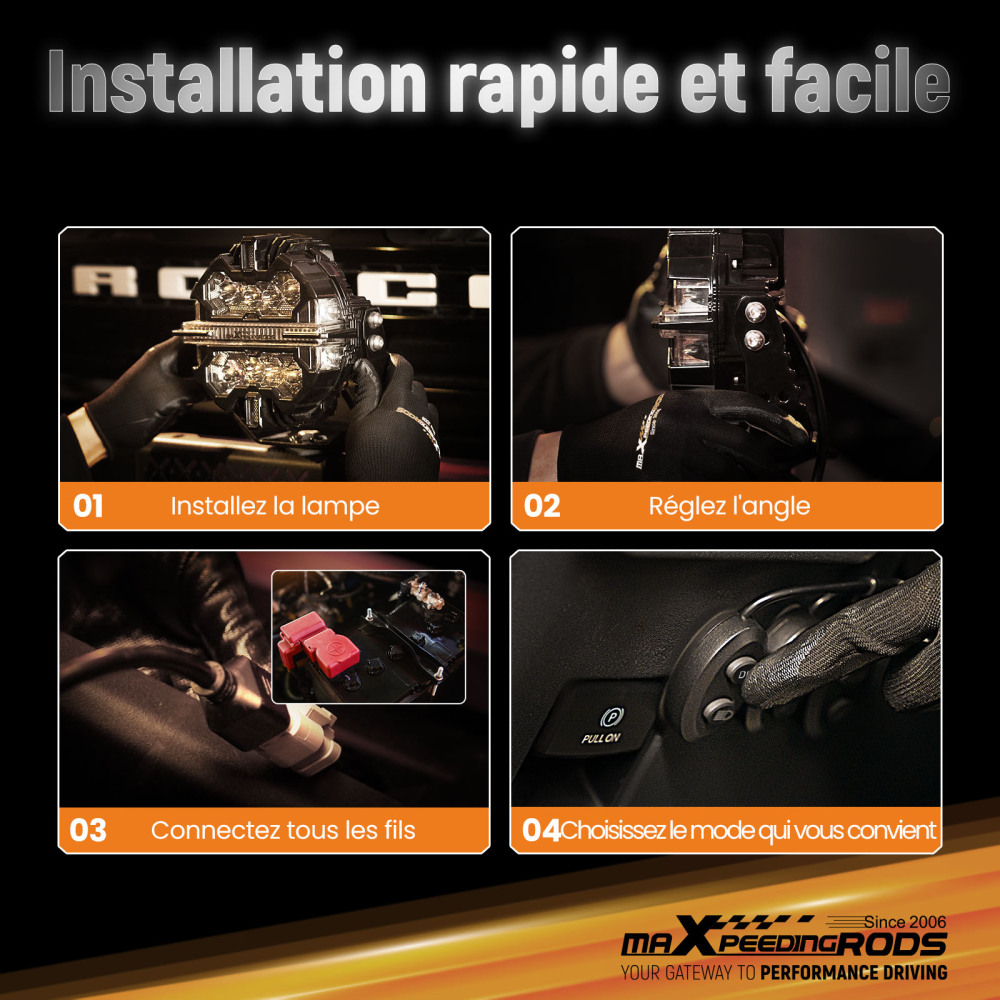 Faretto LED Ausiliario 270° 3,5 pollici IP68 Luce Lavoro 6000K DRL Ambra Camion