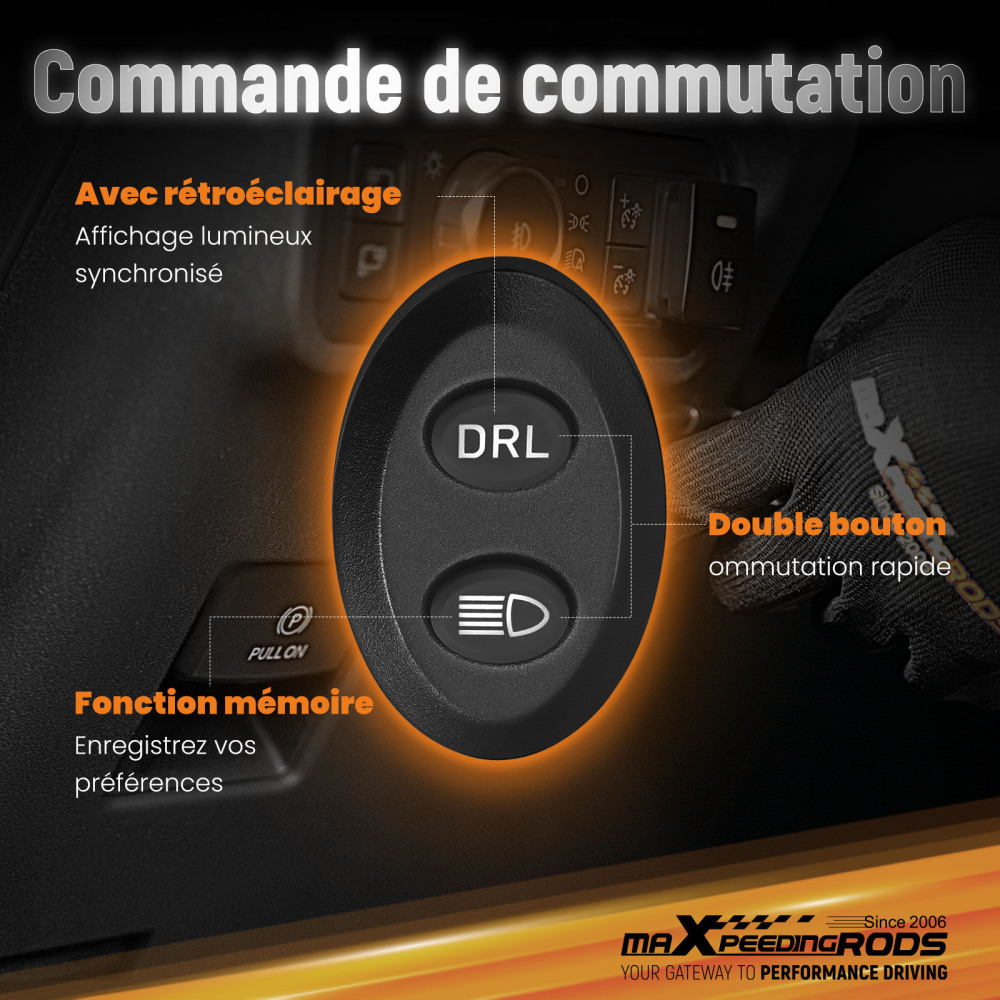 Faretto LED Ausiliario 270° 3,5 pollici IP68 Luce Lavoro 6000K DRL Ambra Camion