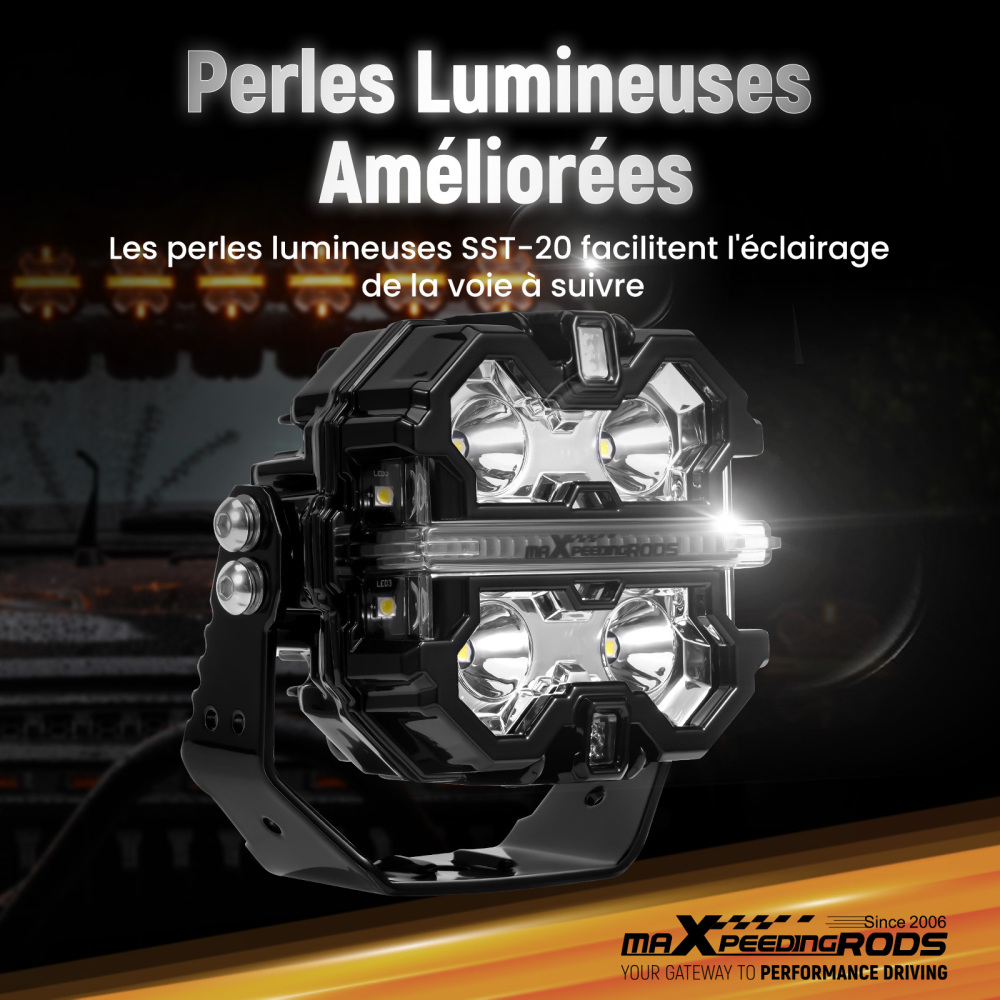Faretto LED Ausiliario 270° 3,5 pollici IP68 Luce Lavoro 6000K DRL Ambra Camion