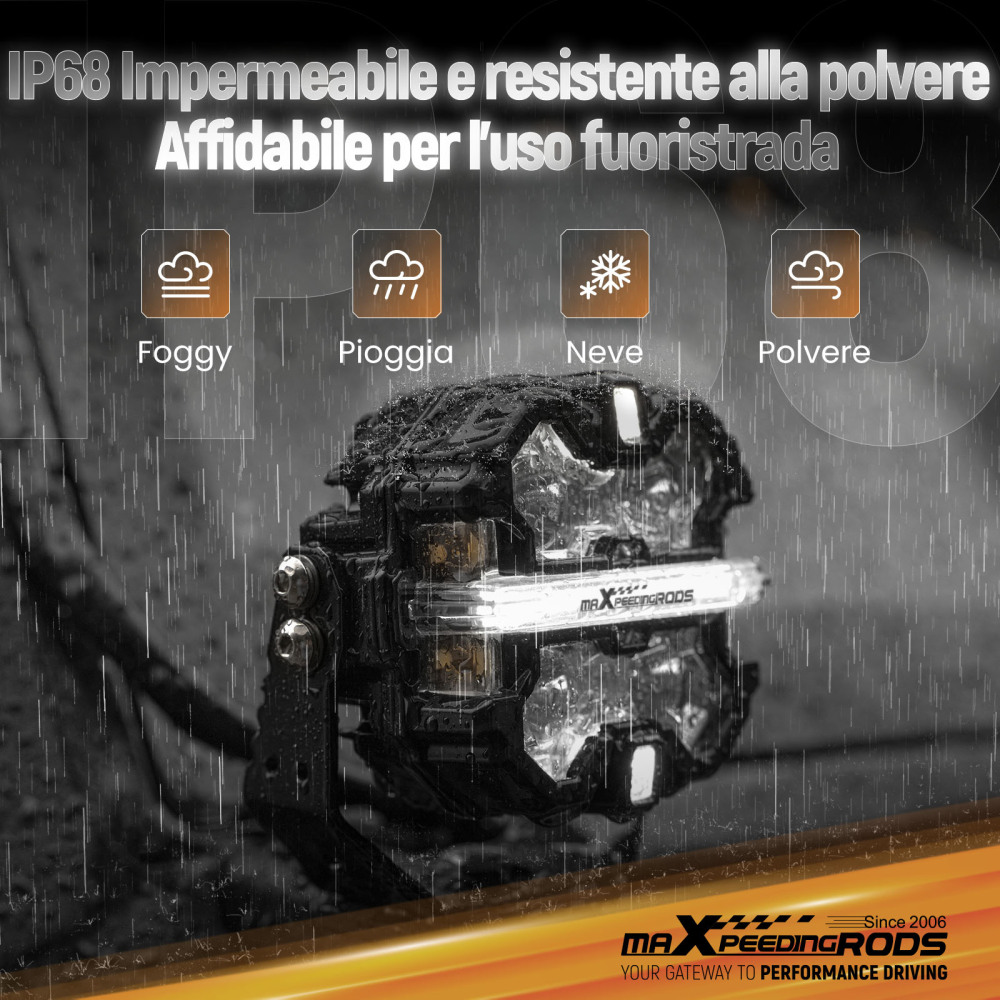 Faretto LED Ausiliario 270° 3,5 pollici IP68 Luce Lavoro 6000K DRL Ambra Camion