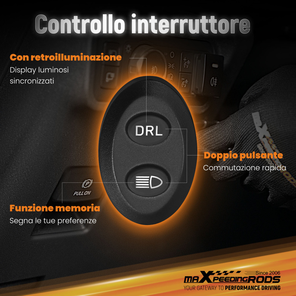 Faretto LED Ausiliario 270° 3,5 pollici IP68 Luce Lavoro 6000K DRL Ambra Camion