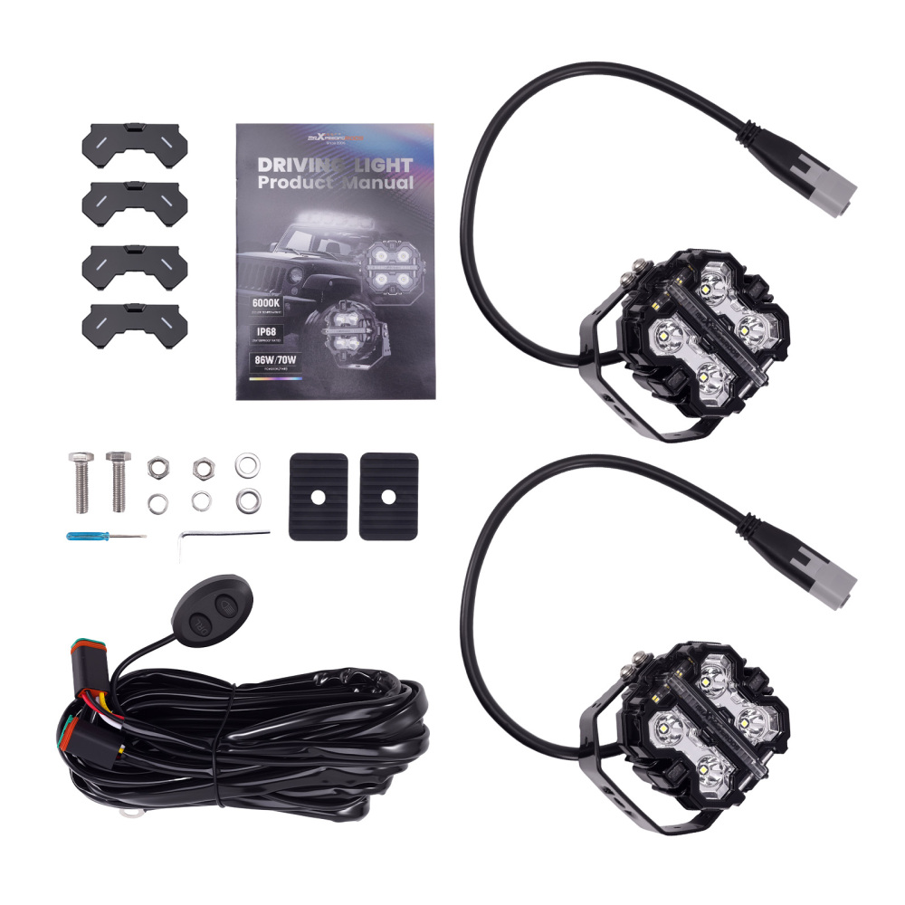 160W LED Pod Lights For Off Road 3.5 Spot Beam DRL compatible for White Amber 270° IP68 6000K