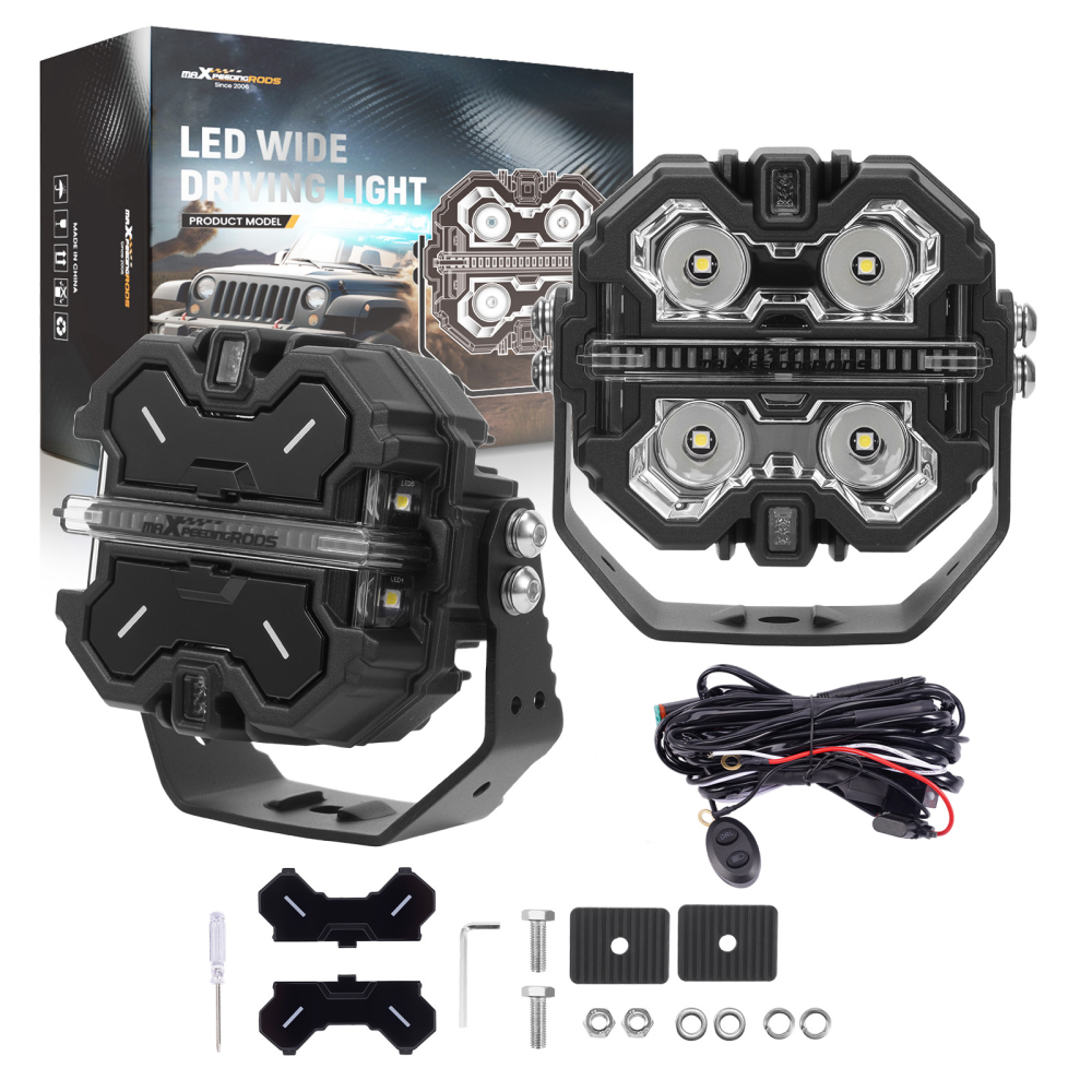 Lampe de Travail LED 160W For Tout-Terrain SUV Camion DRL Double Couleur 3.5