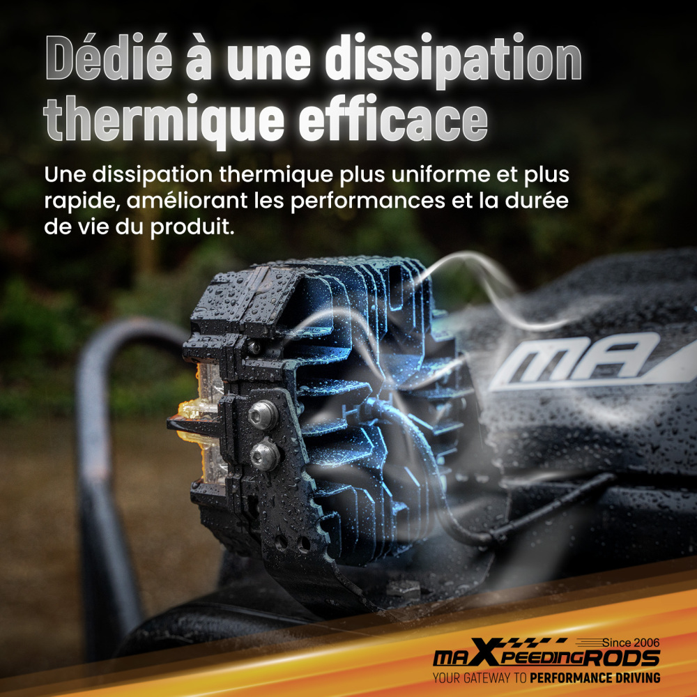 Feux de jour à LED 3,5 pouces, feux de route tout-terrain, ambre 3 000 K 9-32V