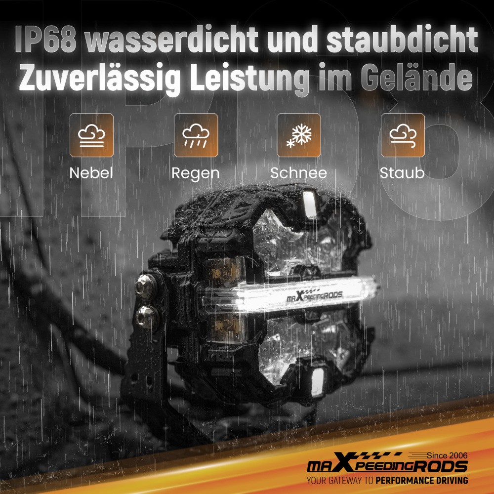 LED Auxiliary Lights 270° Beam IP68 Waterproof For Marine Boat Mining Vehicle