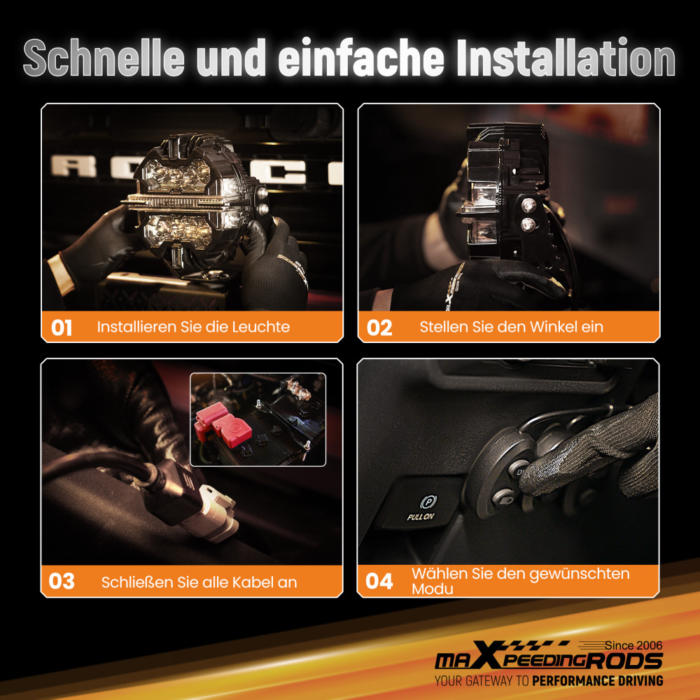 LED Auxiliary Lights 270° Beam IP68 Waterproof For Marine Boat Mining Vehicle