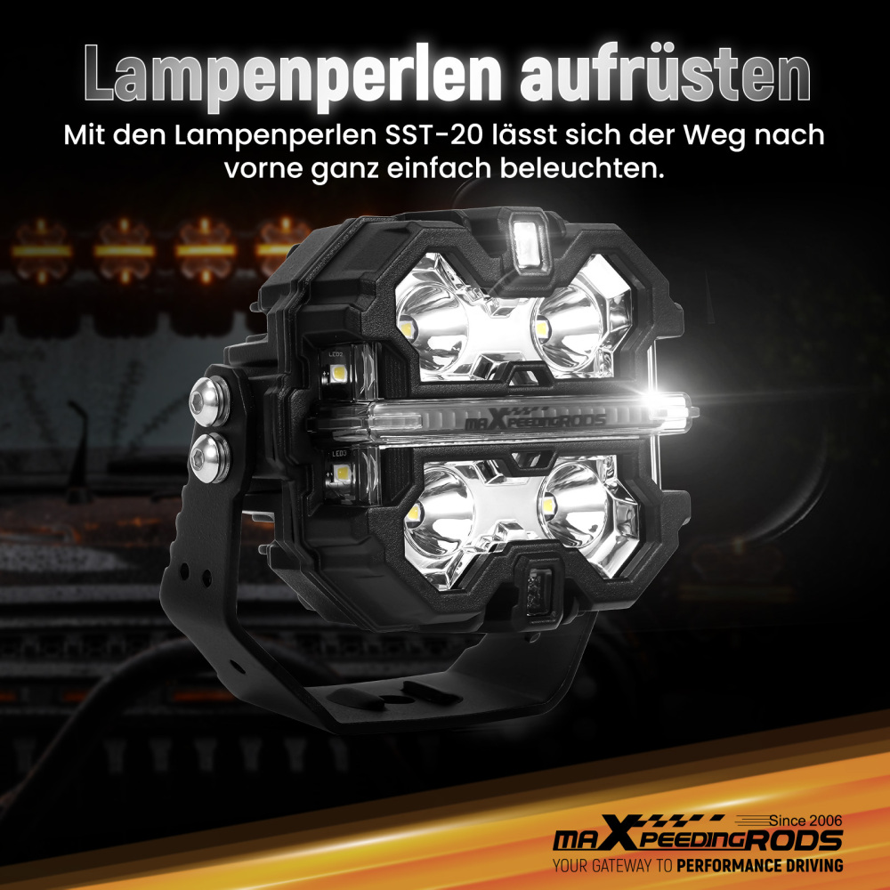 LED Auxiliary Lights 270° Beam IP68 Waterproof For Marine Boat Mining Vehicle
