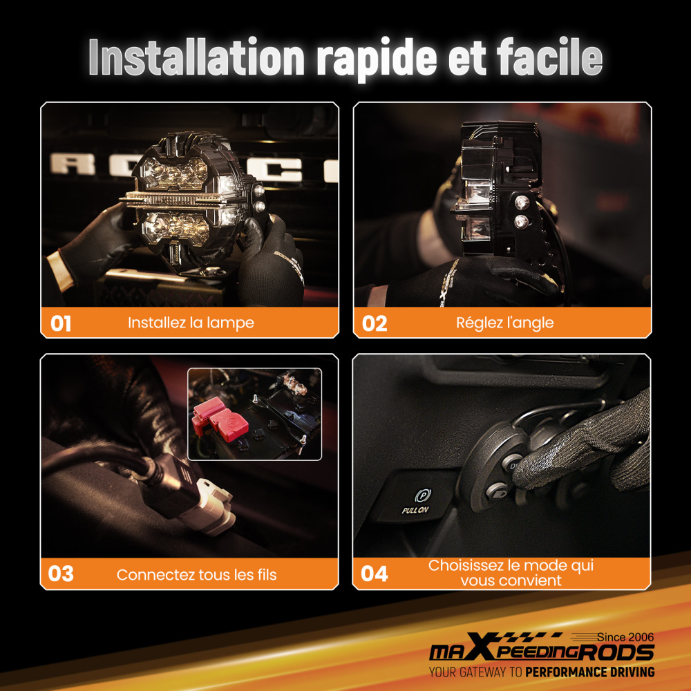 LED Auxiliary Lights 270° Beam IP68 Waterproof For Marine Boat Mining Vehicle