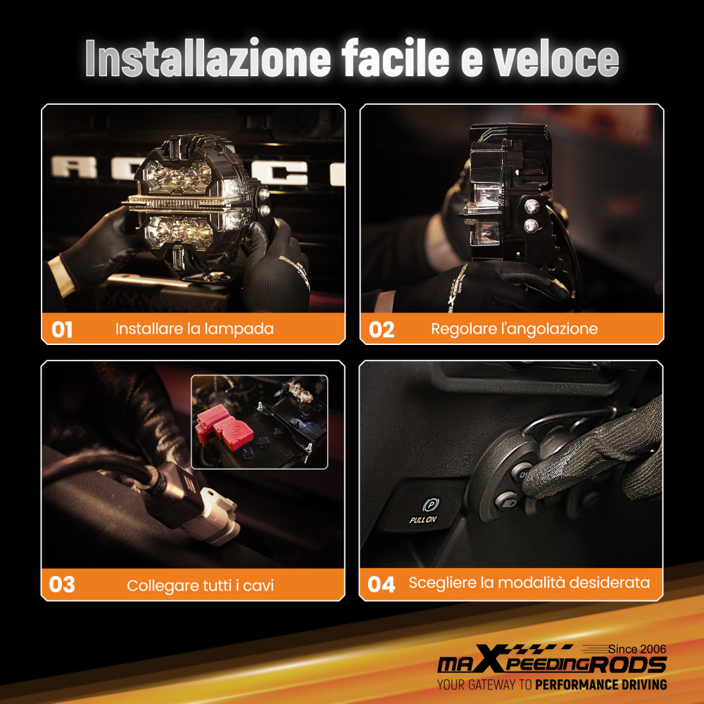 LED Auxiliary Lights 270° Beam IP68 Waterproof For Marine Boat Mining Vehicle